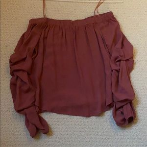 Long sleeve off the shoulder top
